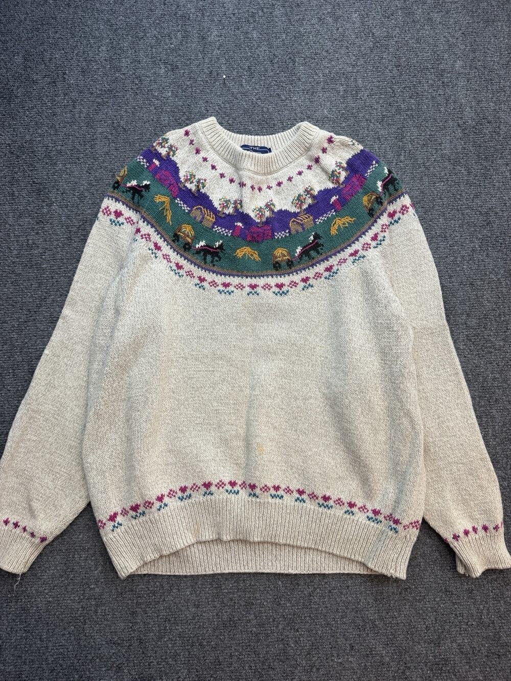 The Woolrich Woman Wool Blend Sweater Women’s S Fair Isle Duck Geese Vintage